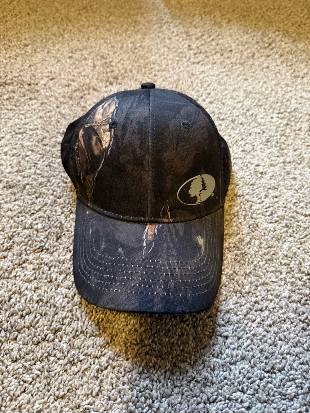 Mossy Oak Black and Brown Camo Baseball Cap